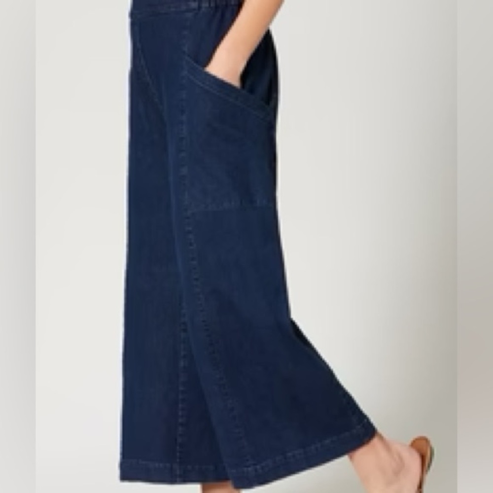 Elegant Blue/ Black Wide-Leg Women's Jeans by Lisa Bayne of Artful Home. Size XS - Picture 3 of 10